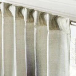 Elysium Green Dupioni Silk Window Curtain Panel 48"x84'' -Cb2 ElysiumGrnCrtn96PanelAV3SHF23