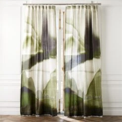 Elysium Green Dupioni Silk Window Curtain Panel 48"x84''
