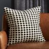 Estela Organic Cotton Black And White Throw Pillow With Feather-Down Insert 20"