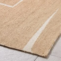 Faro Handwoven Performance White And Natural Indoor/Outdoor Area Rug 5'x8' -Cb2 FaroHdwnWtNtPfIDODRg8x10AV3SHS23