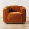 Fitz Channeled Russet Velvet Swivel Chair Set Of 2