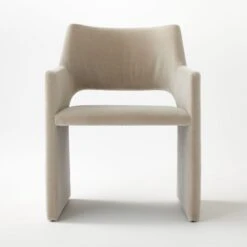 Foley Faux Mohair Grey Dining Armchair -Cb2 FoleyFxMhrGryDnngChairSOSSF20