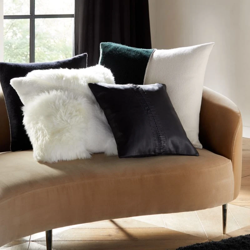 Ivy Black Cashmere Throw Pillow With Down-Alternative Insert 20" 4 Ivy Black Cashmere Throw Pillow With Down-Alternative Insert 20" - Image 4