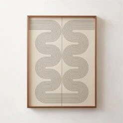 'Gia Ll' Screen Printed Wall Art In Brass Frame 18"x24"