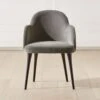 Giulia Grey Velvet Dining Armchair