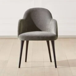 Giulia Grey Velvet Dining Armchair