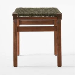 Large Green Leather Bench -Cb2 GreenLthrWrppdBenchLrgSDSSF22