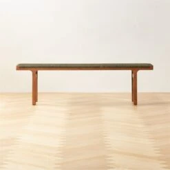 Large Green Leather Bench