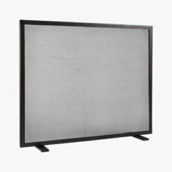 Gunmetal Fireplace Screen -Cb2 GunmetalFireplaceScreen3QF19