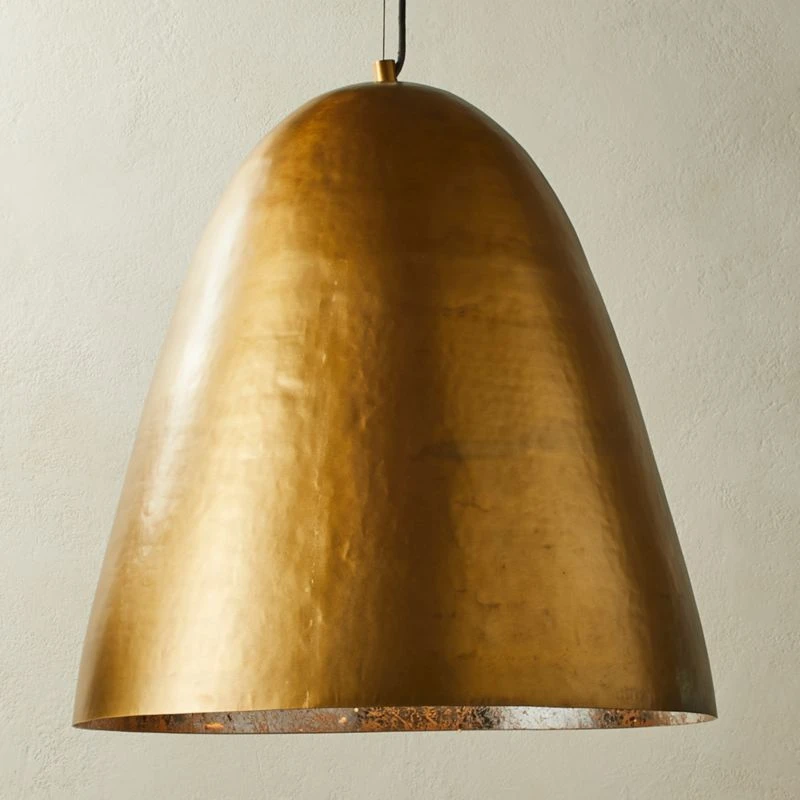 Hammered Brass Dome Pendant Light 2 Hammered Brass Dome Pendant Light - Image 2