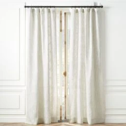 Harlow Striped Linen-Blend Sheer Window Curtain Panel 48"x84"