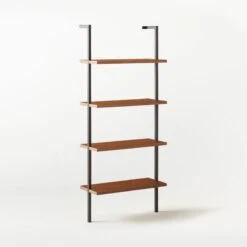 Helix Walnut Wood Wall Mount Bookshelf 70'' 9 Helix Walnut Wood Wall Mount Bookshelf 70'' -Cb2 Helix70inWalnutBookcase3QSSS21