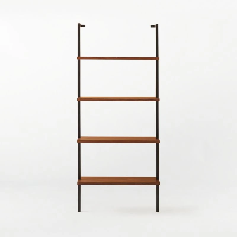 Helix Walnut Wood Wall Mount Bookshelf 70'' 3 Helix Walnut Wood Wall Mount Bookshelf 70'' - Image 3