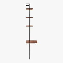 Helix Walnut Wood Wall Mount Desk With Shelves 96'' -Cb2 HelixTallDeskWalnutSDS20