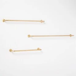 Hex Brushed Brass Towel Bar 18" -Cb2 HexTowelBarGoldGroupF17