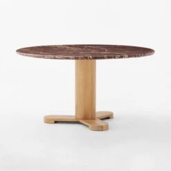 Hirsch Red Round Marble Dining Table -Cb2 HirschRdRedMrblDnngTable3QSSF22