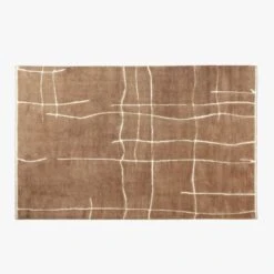 Hogan Handknotted Mocha Viscose Area Rug 5'x8'
