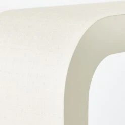 Horseshoe Ivory Lacquered Linen Console Table 36'' -Cb2 Horseshoe36inIvryLqdLnCnlTbAVF20