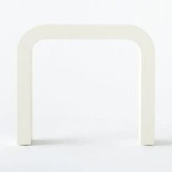 Horseshoe Ivory Lacquered Linen Console Table 36'' -Cb2 Horseshoe36inIvryLqdLnCnlTbSOF20