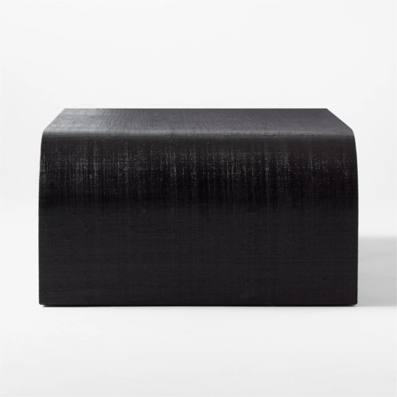 Horseshoe Black Laquered Linen 46" Coffee Table 4 Horseshoe Black Laquered Linen 46" Coffee Table - Image 4