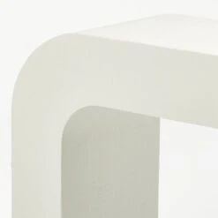 Horseshoe Ivory Lacquered Linen Console Table 80'' -Cb2 HorseshoeIvLqdLnLgCnslTblAVF20