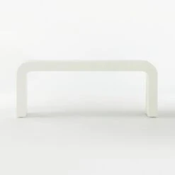 Horseshoe Ivory Lacquered Linen Console Table 80'' -Cb2 HorseshoeIvLqdLnLgCnslTblSOF20