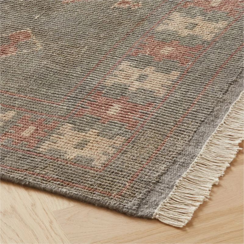 Inaz Hand-Knotted Natural Wool Area Rug 5'x8' 3 Inaz Hand-Knotted Natural Wool Area Rug 5'x8' - Image 3