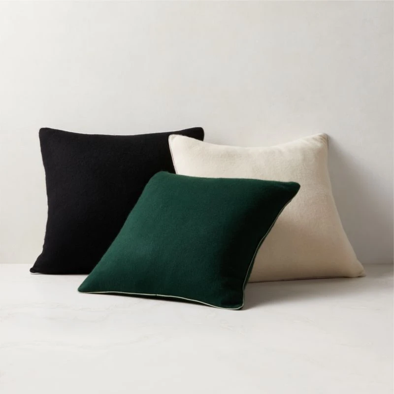 Ivy Black Cashmere Throw Pillow With Down-Alternative Insert 20" 3 Ivy Black Cashmere Throw Pillow With Down-Alternative Insert 20" - Image 3