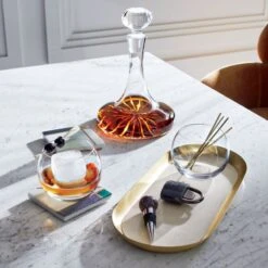 Flo Marble And Brass Coasters Set Of 4 -Cb2 JaxLeatherBarTrayAG20 1x1 1