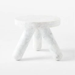 Jaxx White Marble Side Table Short -Cb2 JaxxWhtMrblShortSdTableSOSSF23