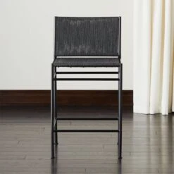 Bounce Black Woven Counter Stool