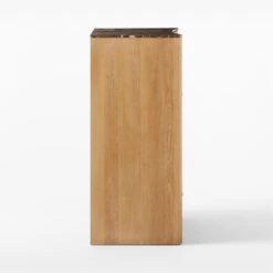 Kingsbury Tall 4-Drawer Curved Oak Wood Dresser With Marble Top -Cb2 KingsburyCrvdMrblChestSDSSF22