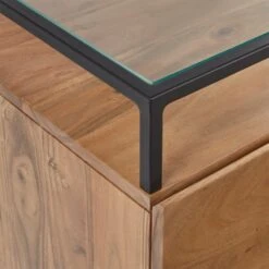 Lawson 2-Drawer Wood Nightstand With Glass Top -Cb2 LawsonNightstandAVF19