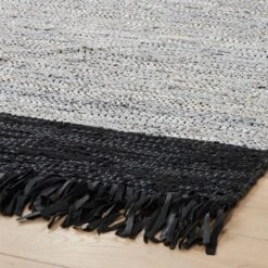 Grey Leather Dressage Area Rug 3'x5' 7 Grey Leather Dressage Area Rug 3'x5' -Cb2 LeatherDressageRug6x9SHROF16