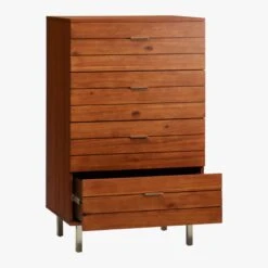 Linear Tall 4-Drawer Wood Dresser -Cb2 LinearTallChestAV1F16