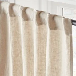 EUROPEAN FLAX™-Certified Linen Natural Window Curtain Panel 48''x84'' -Cb2 LinenNatural96CurtainPnlAV2SHS23