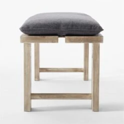 Lupine Teak Outdoor Dining Bench With Sunbrella ® Cushion -Cb2 LupineDiningBenchSDSSS22