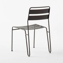 Luther Black Metal Outdoor Dining Chair -Cb2 LutherBlkDiningChair3QBSSS23
