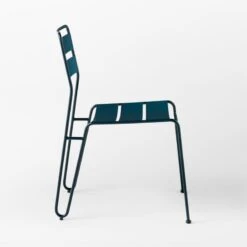 Luther Teal Metal Outdoor Dining Chair -Cb2 LutherTealDiningChairSDSSS23