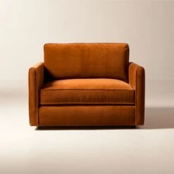 Malea Cognac Brown Velvet Chair