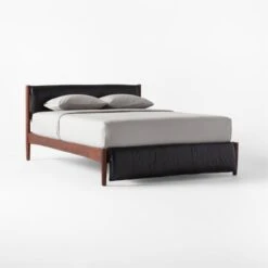 Maraba Black Leather Queen Bed -Cb2 MarabaLeatherQueenBed3QSSS22