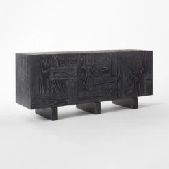 Marchino Cerused Black Wood Media Console -Cb2 MarchinoBlkCrsdMdCrdnz3QSSF22