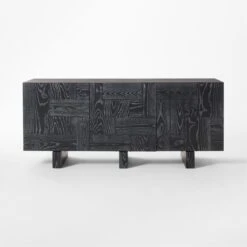 Marchino Cerused Black Wood Media Console -Cb2 MarchinoBlkCrsdMdCrdnzSOSSF22