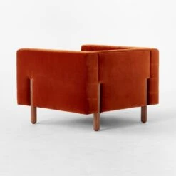 Marconi Tufted Rust Velvet Accent Chair -Cb2 MarconiCprVlvtTfftdChair3QBSSF22