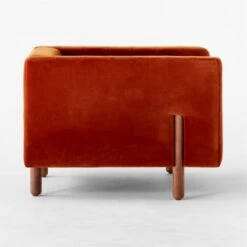 Marconi Tufted Rust Velvet Accent Chair -Cb2 MarconiCprVlvtTfftdChairSDSSF22