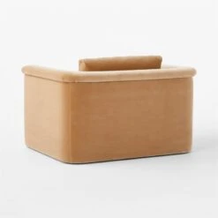 Mardones Camel Brown Velvet Lounge Chair -Cb2 MardonesCamelVlvtChair3QBSSF23