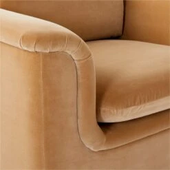 Mardones Camel Brown Velvet Lounge Chair -Cb2 MardonesCamelVlvtChairAVSSF23