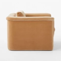 Mardones Camel Brown Velvet Lounge Chair -Cb2 MardonesCamelVlvtChairSDSSF23