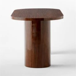 Marisa High-Gloss Walnut Wood Desk 70'' -Cb2 MarisaHiGlossDeskLrgSDSSS23