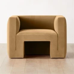 Matra Camel Velvet Lounge Chair